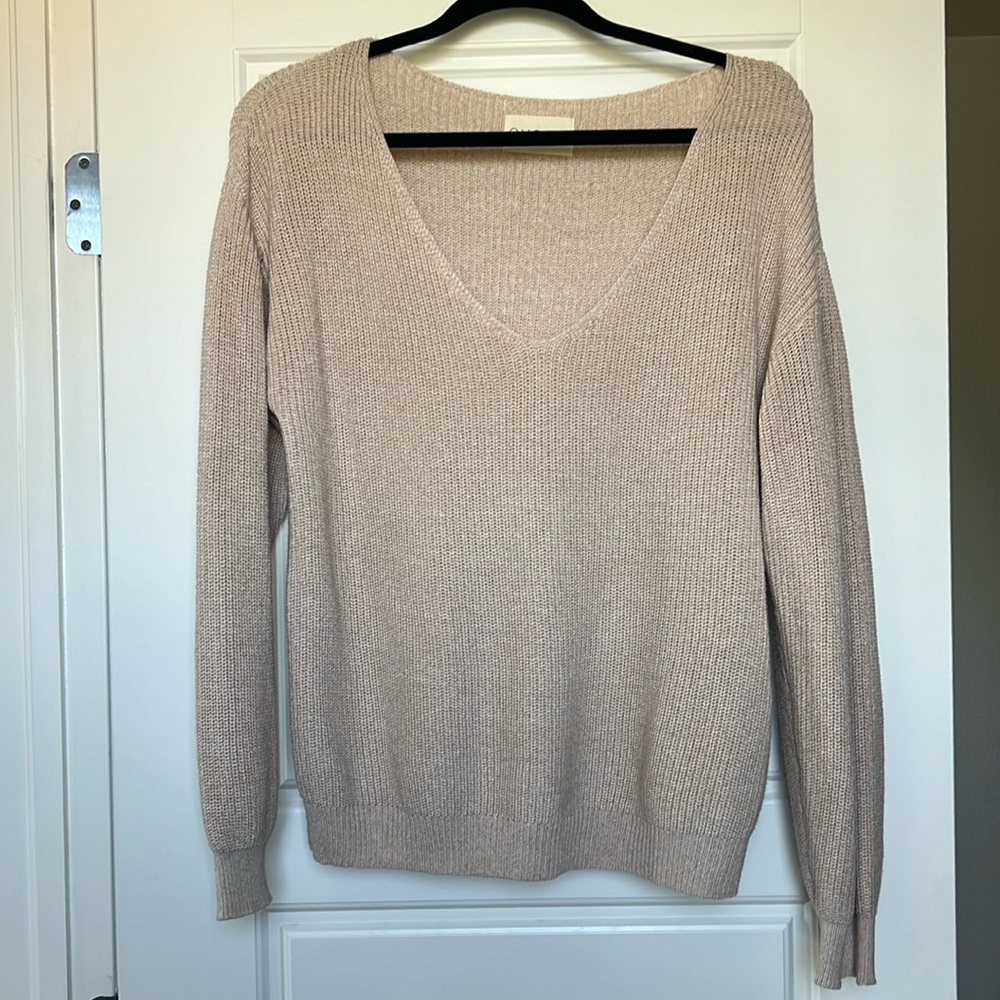 beige vneck sweater